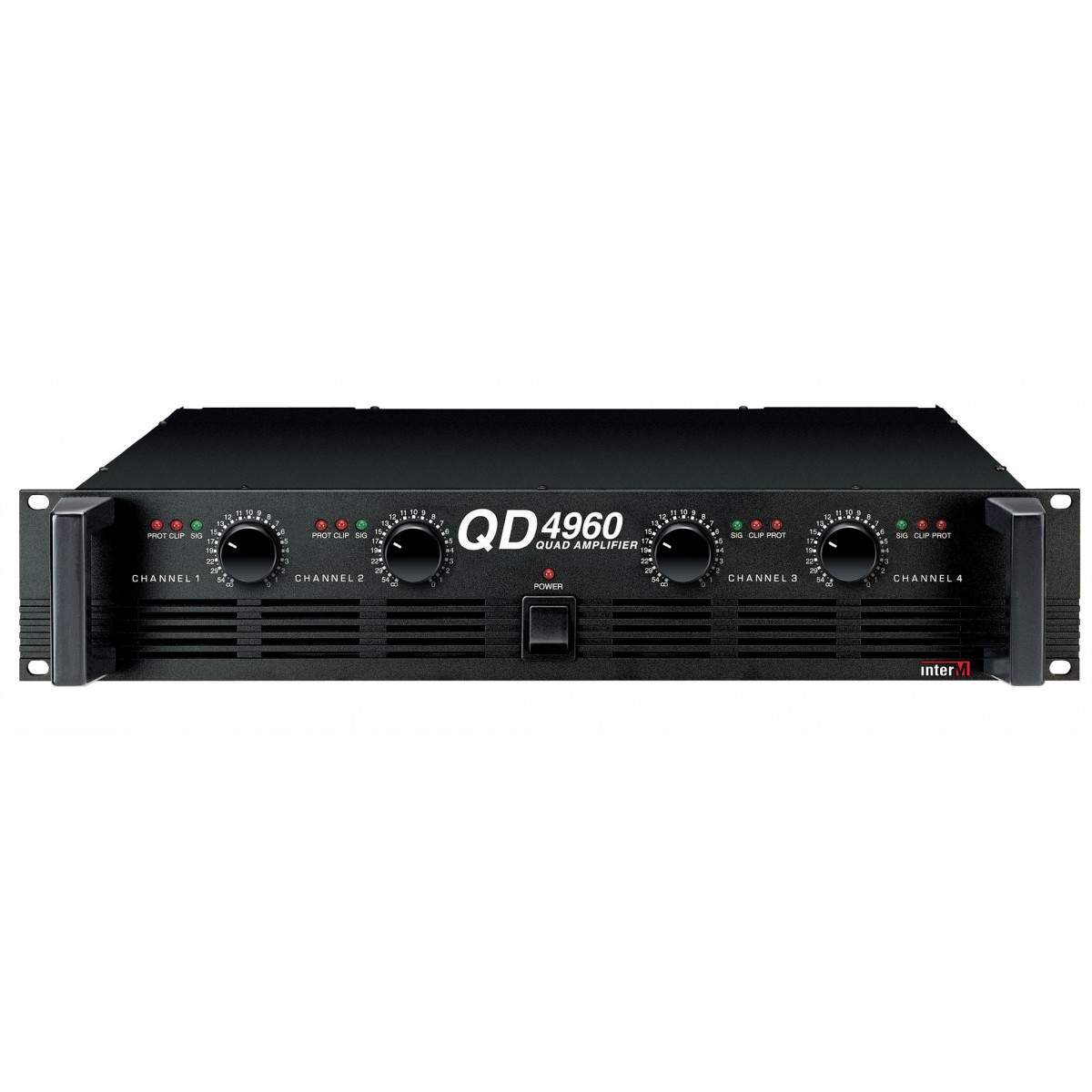 QD-4960 Amplificador 4 canales 170 watts por canal 8 ohms INTER M