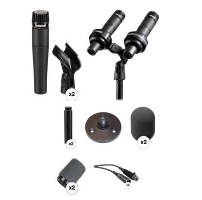 SM57VIP Paquete De 2 Microfonos Con Soportes Shure - Image 2