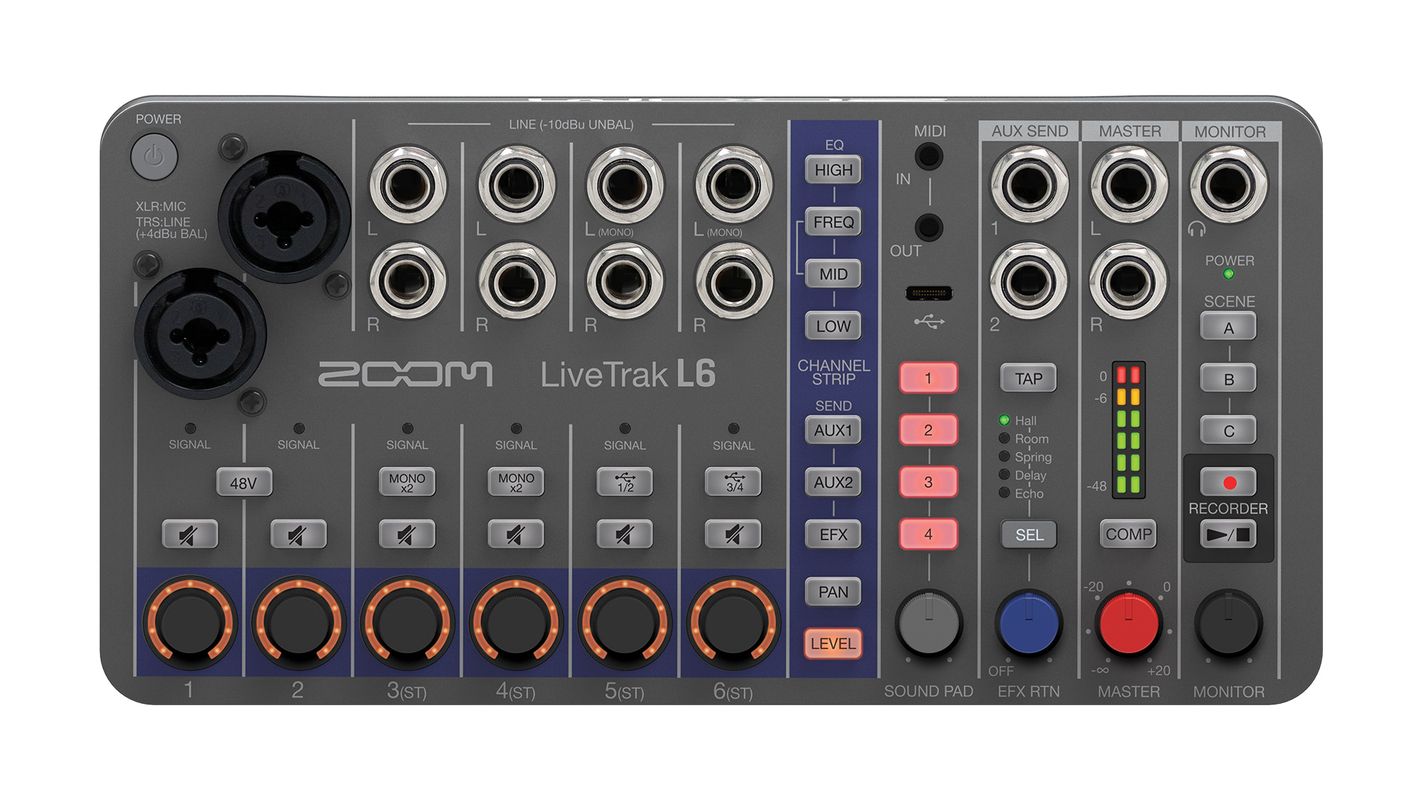ZL6 MEZCLADORA DE SONIDO EN VIVO 6 CAN ZOOM